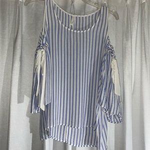 Cold Shoulder Stripped Top